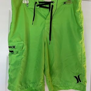 Hurley Board Shorts Swim Trunks Neon Green